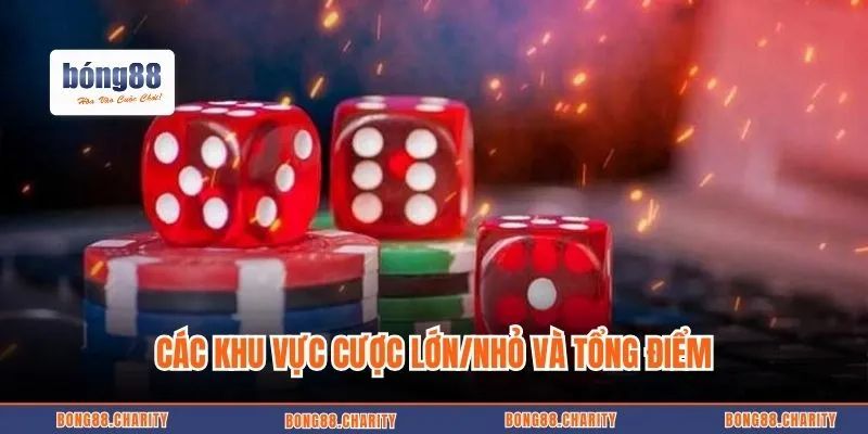 Các khu vực cược Lớn/Nhỏ và Tổng điểm